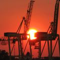 Coucher de soleil sur le Port de Montréal