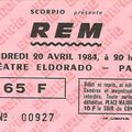R.E.M. - Vendredi 20 Avril 1984 - Eldorado (Paris)