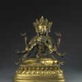 A gilt bronze figure of Ushnishavijaya, 18th century