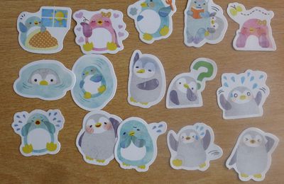 stickers N° 5 : lot de 15 pingouins