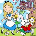 Alice, le chat de Cheshire et le lapin blanc- par Mahaut