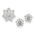 Platinum and diamond 'Snowflake' brooch and earclips, Van Cleef & Arpels