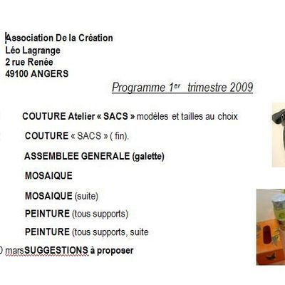 Programme 1er trimestre 2009