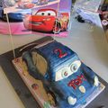 Gateau Sally , la Porsche dans Cars pour les 2 ans de Tom !