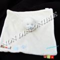 Doudou Plat Carré Winnie L'Ourson Blanc Et Bleu Disney