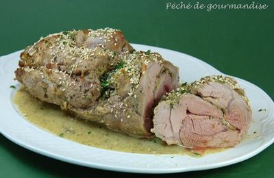 Épaule d'agneau roulée, marinée aux saveurs d'Orient