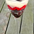 Verrine Oréo, framboise et tofu soyeux vanillé