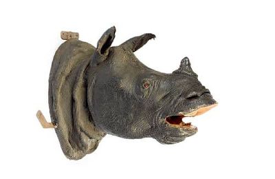 Three rhinoceros trophies head by Rowland Ward