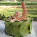 Salade ananas, crevettes, poulet