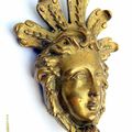 MASCARON de BRONZE Doré