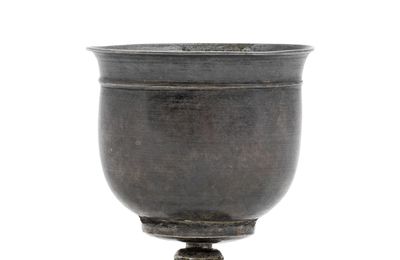A silver stem cup, Tang Dynasty (618-907)