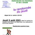 randonnée du jeudi 5 août 2021