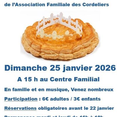 Galette des Rois de l'Association Dimanche 25 janvier 2026