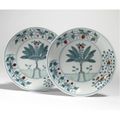 A pair of doucai dishes. Chenghua marks, Kangxi period