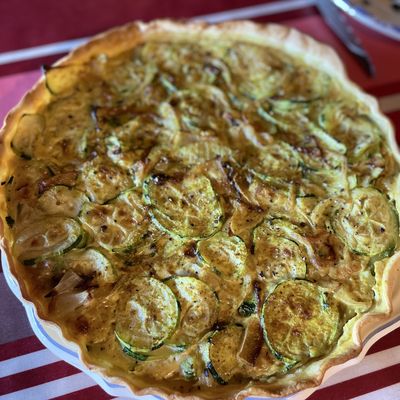 Tarte fine aux courgettes et curry doux