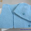 tuto bebe tricot, gilet et bonnet bleus, tricot bb, explications en pdf