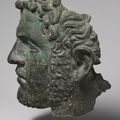 Fragmentary bronze portrait of the emperor Caracalla, ca. 212–217 A.D. Mid-Imperial, Severan. Roman Bronze