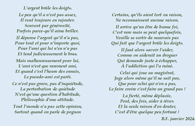 L'argent brûle les doigts