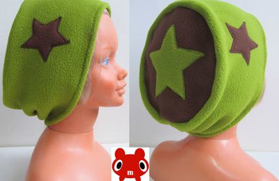 ******* * Bonnet polaire pistache-choco 22€