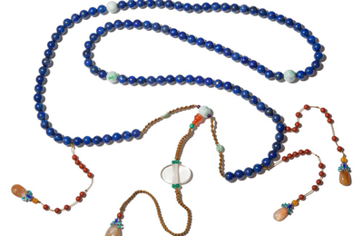 Chinese Mandarin Court Necklace with Lapis Lazuli, China, late Qing Dynasty (1644-1912)