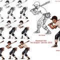 Les différentes étapes de création de l'illustration "Baseball Kid"