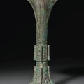 A bronze ritual wine vessel, gu, Late Shang dynasty, 12th-11th century BC