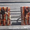 Bagues oranges/marrons en FIMO