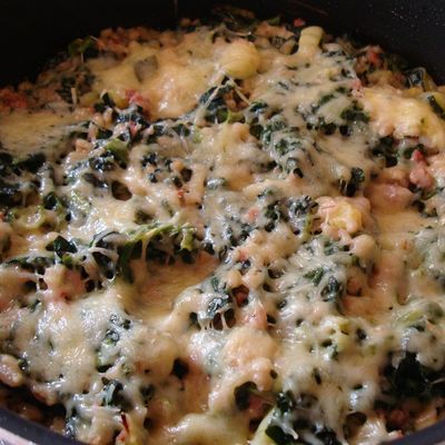 Gratin d'orge perlé sauce Gorgonzola et Mascarpone / Barley with Gorgonzola and Mascarpone sauce Gratin