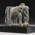 A Gandharan schist architectural element with an elephant, 2nd-3rd century