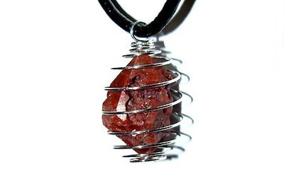 COLLIER PENDENTIF CAGE MINI QUARTZ HEMATOIDE 44 