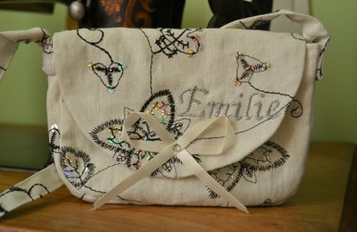 SAC A MAIN PETITE FILLE BRODE ET PERSONNALISE