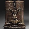 A rare large archaistic gold and silver-inlaid bronze 'Champion vase', Ming dynasty (1368-1644)