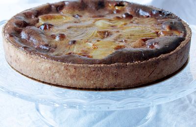 Tarte poire & chocolat de mon enfance (version peu sucrée - pâte rustique sans beurre)