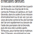Incendie au camp militaire