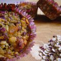 Muffins aux flocons d'azukis, jus de banane et noix de macadamia