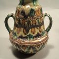 Petite Vase à Deux Anses Céramique Tunisienne Kharraz Tunisie Ceramic Tunisia Début XXème