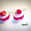 boucles d'oreilles Macaron à la Framboise