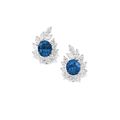 Fine pair of sapphire and diamond earrings