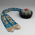 Sable Hat Decorated with Patterns of Ruyi Clouds and Florals and a Red Velvet Knotted Finial, Qing dynasty (1644-1911)