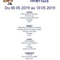 Menus de la restauration scolaire du 06 05 2019 au 10 05 2019