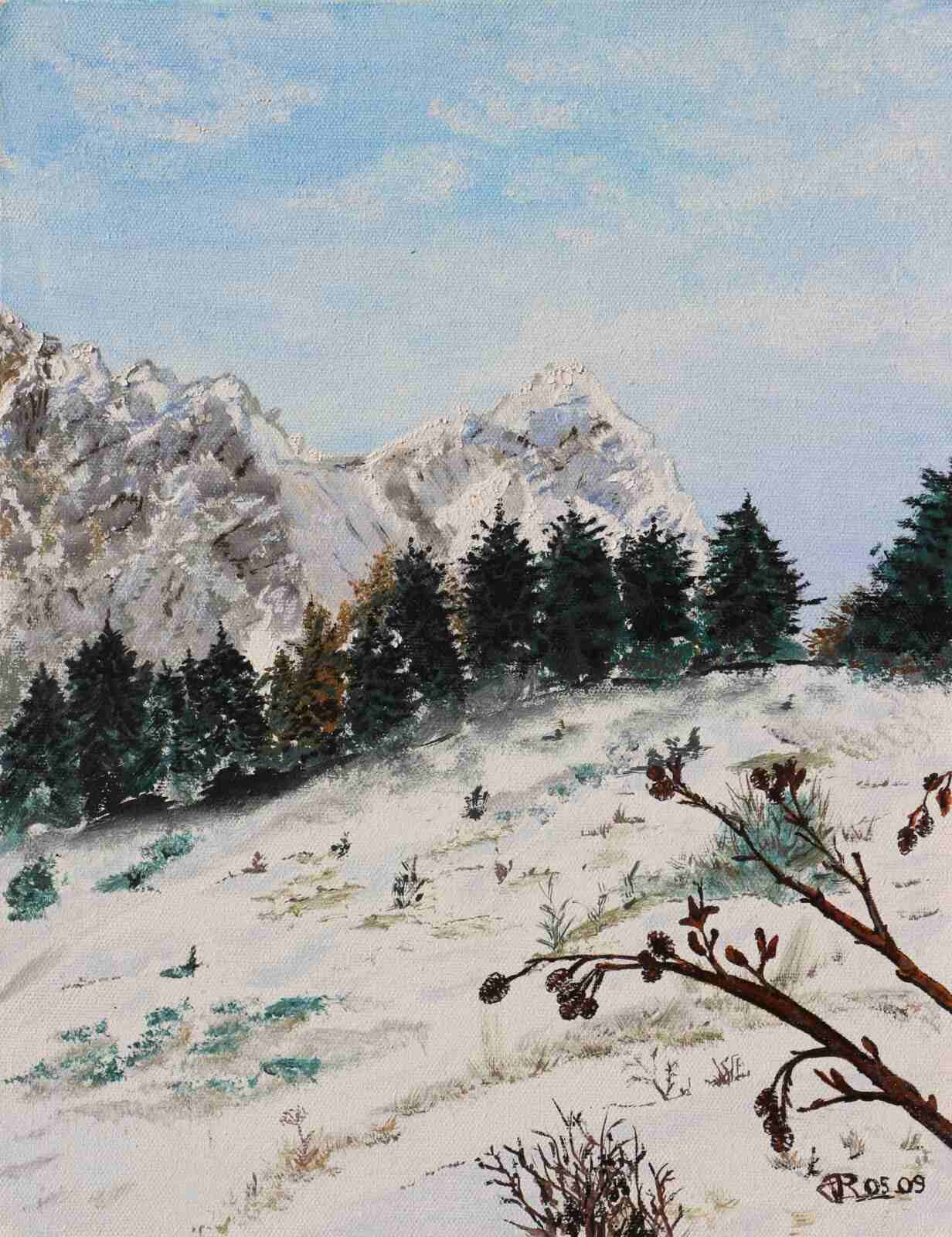 Printemps glacé- gouache sur toile 2009- 35 X 27cm (n° 14 ND),