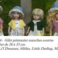 Tuto L 4: Petit Gilet printanier à manches courtes pour vos poupées de 26 à 33 cm