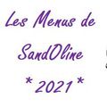 Idées repas pour une semaine ~Les menus de SandOline 2021