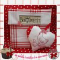 une pochette à serviettes et son coeur assorti 