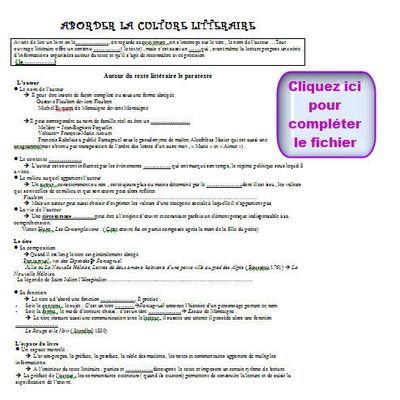 Aborder la culture littéraire