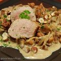 Filet mignon de porc aux girolles et noisettes