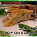 Quiche sans pâte : saumon fumé et champignons