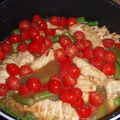 Poulet sauté aux asperges et tomates cerises