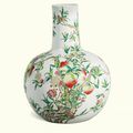 A large 'famille-rose' 'nine peach' bottle vase, Tianqiuping, circa 1900