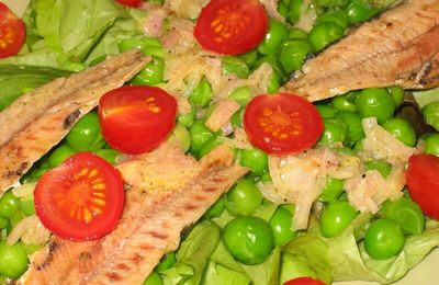 Salade de petits pois aux sardines